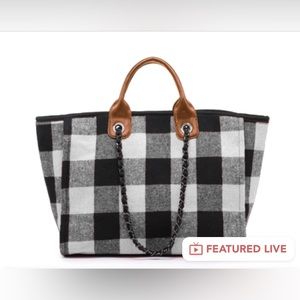 Jen&Co Buffalo Plaid Tote